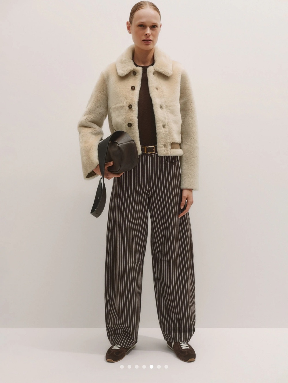 ME+EM Extreme Seam Jean Midweight Denim Brown Striped Size